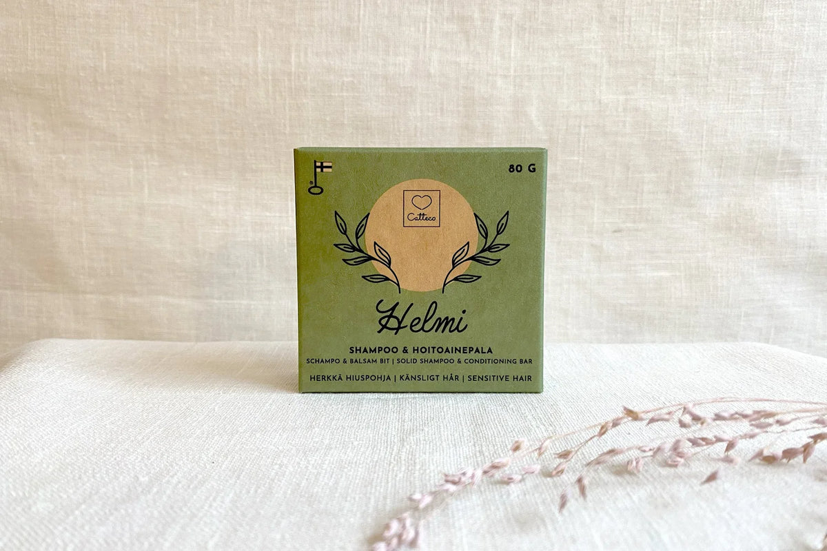 HELMI SHAMPOO & HOITOAINEPALA 80 g – All-in-one kaikille hiustyypeille