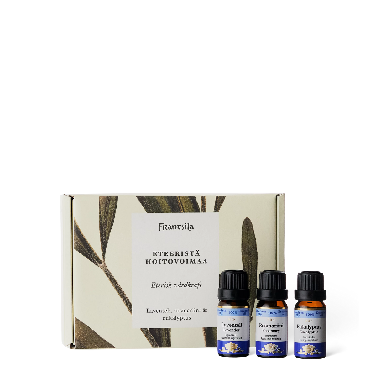 FRANTSILA ETEERISTÄ HOITOVOIMAA -lahjapakkaus 3 x 10 ml