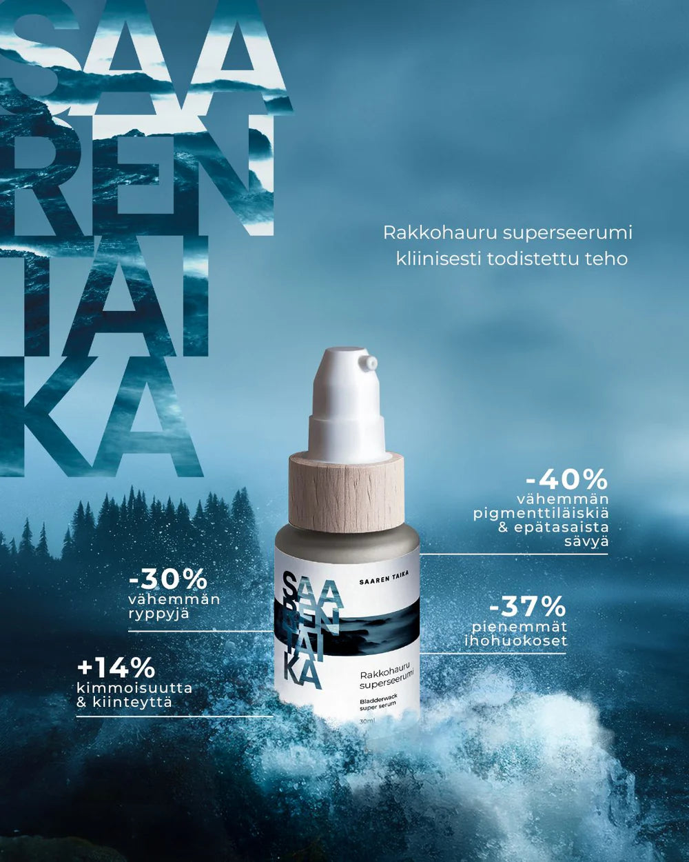 SAAREN TAIKA RAKKOHAURU SUPERSEERUMI 30 ml – Kiinteyttä, Tasapainoa ja Hehkua 🇫🇮