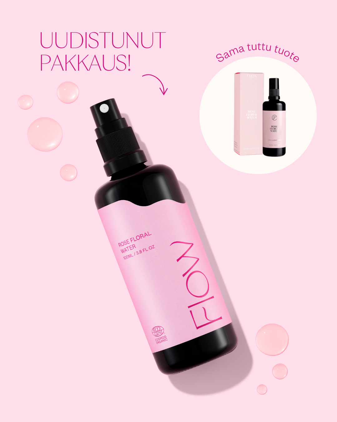 ROSE FLORAL WATER luomu ruusuvesi 100 ml