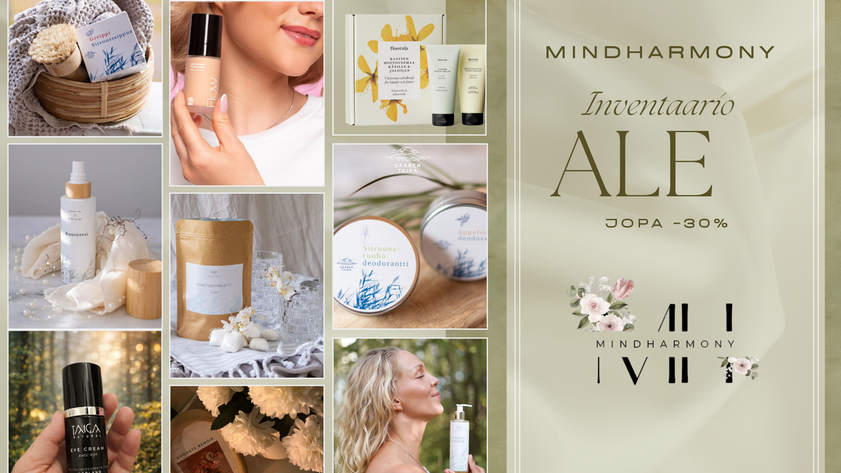 MindHarmonyn inventaarioale – jopa -30 % kaikista tuotteista